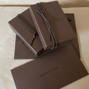 Louis Vuitton gift Boxes, receipt holder & sm. bag